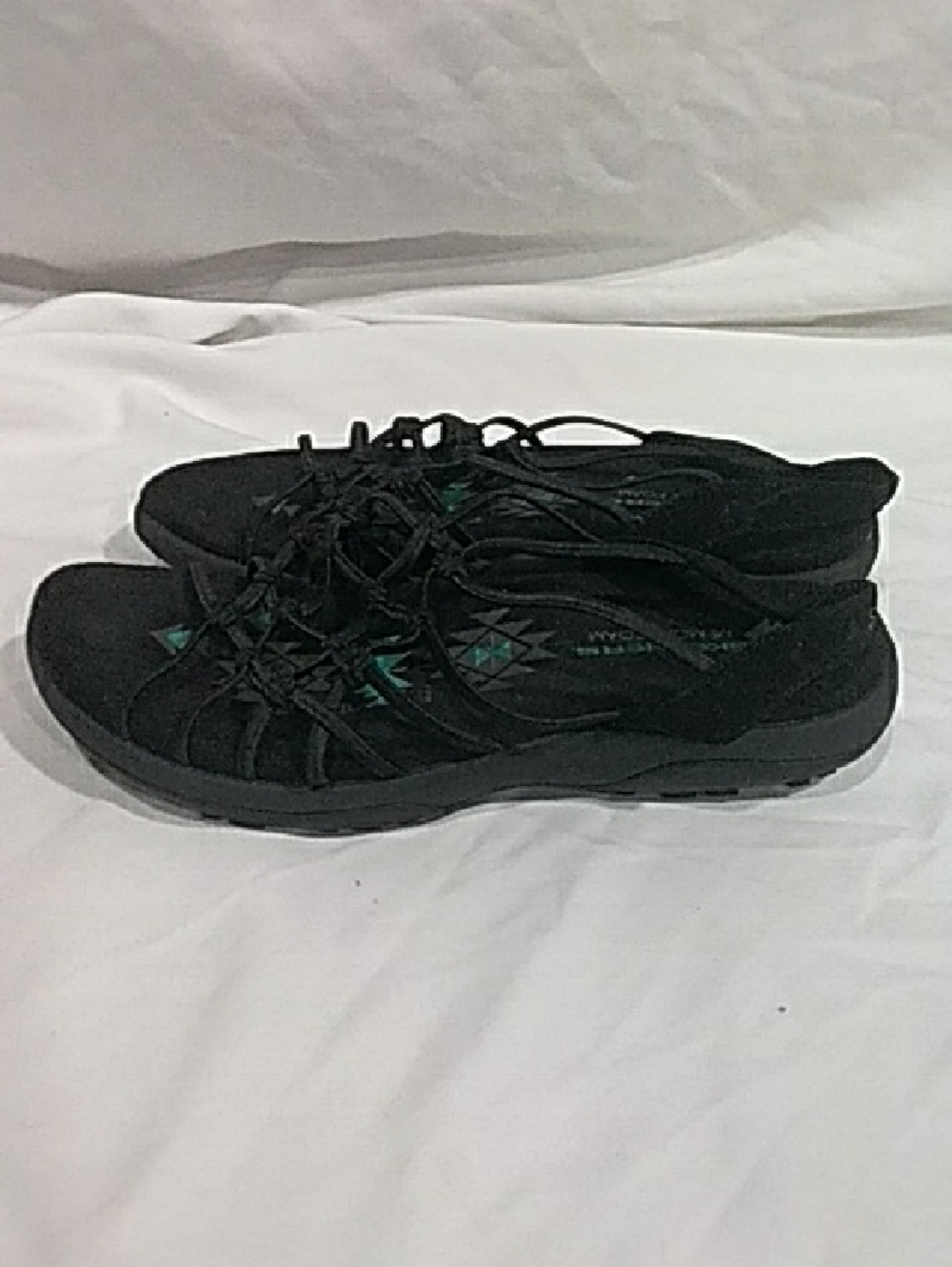 Skechers Black Sandals with Teal Accent Strappy Design - Picture 4 of 4